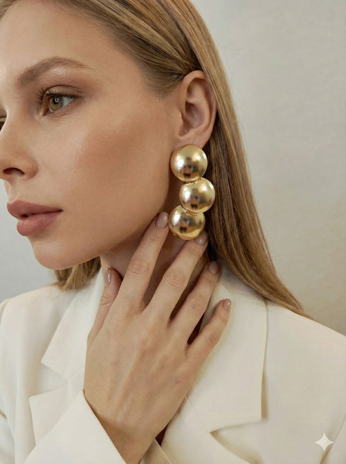 18 Kt Gold Plated - Brass Gold Earring Perfect For Your Office Look