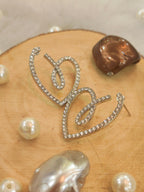 18 Kt Gold Plated heart zircor earrign