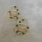 18 Kt Gold Plated druzy stone,Turquoise stone earring Semi Precious stone