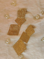18 Kt Gold Plated, Light, Non-Allergic Brass Earring - Three layer earring - Perfect for your Everyday Look Semi Precious stone