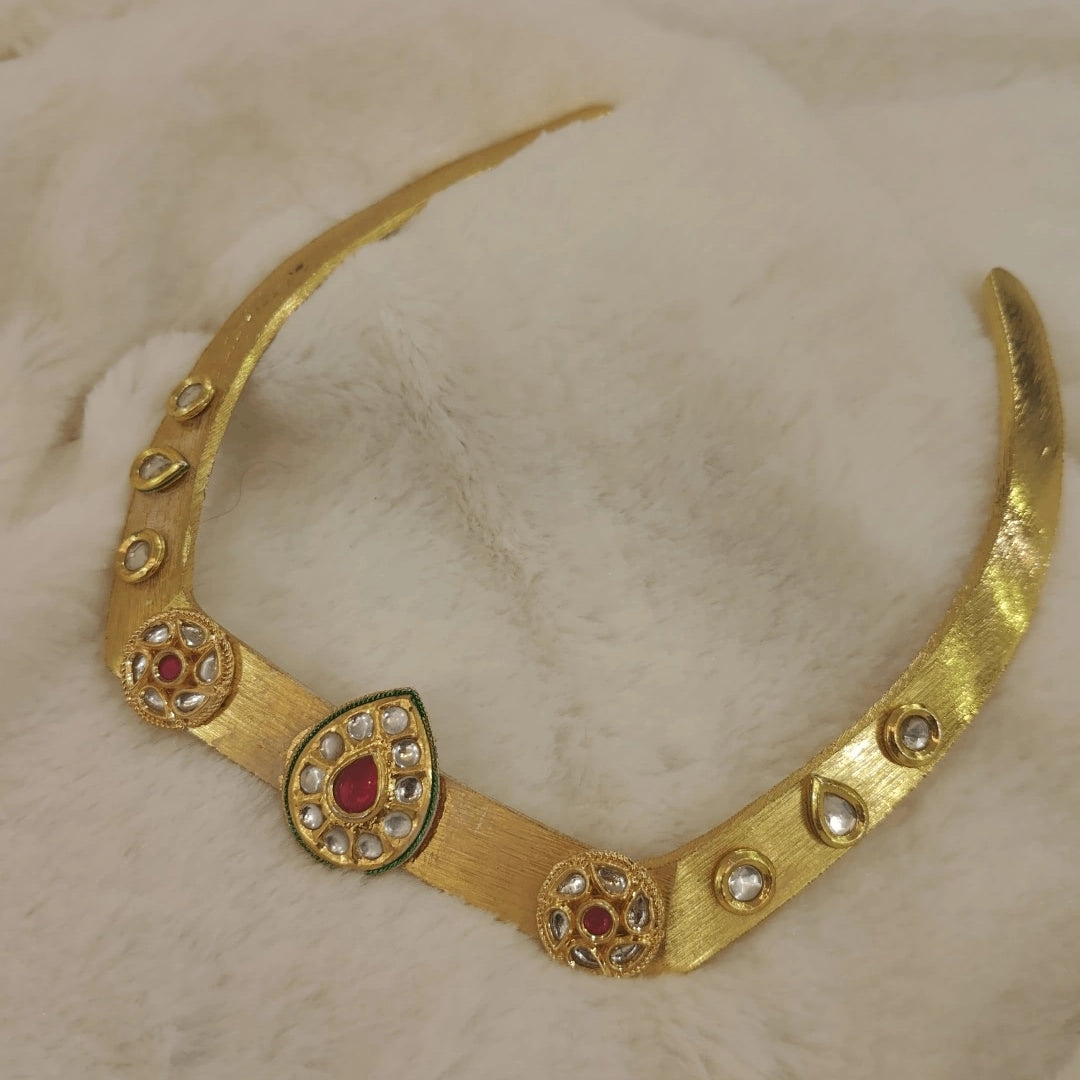 18 Kt Gold Plated Square hasli Semi Precious stone