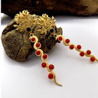 18 Kt Gold Plated snake earring Semi Precious stone