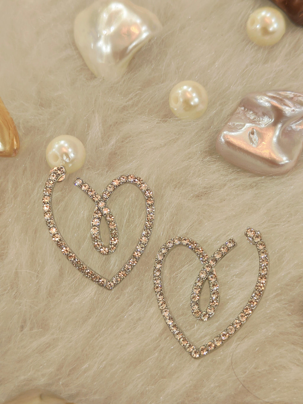 18 Kt Gold Plated heart zircor earrign