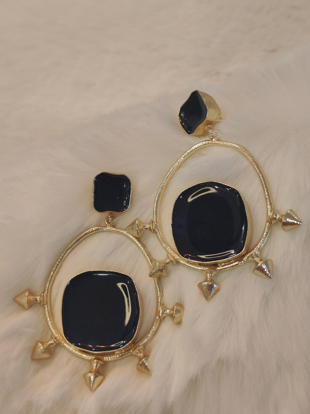 18 Kt Gold Plated blue rodie earring Semi Precious stone