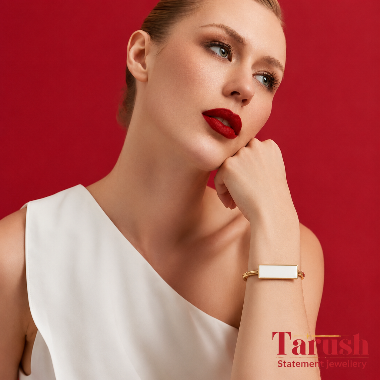 18 Kt Gold Plated - Bangle That Make You Feel luxurious - White kada Semi Precious stone