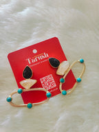 18 Kt Gold Plated druzy stone,Turquoise stone earring, A Semi Precious stone