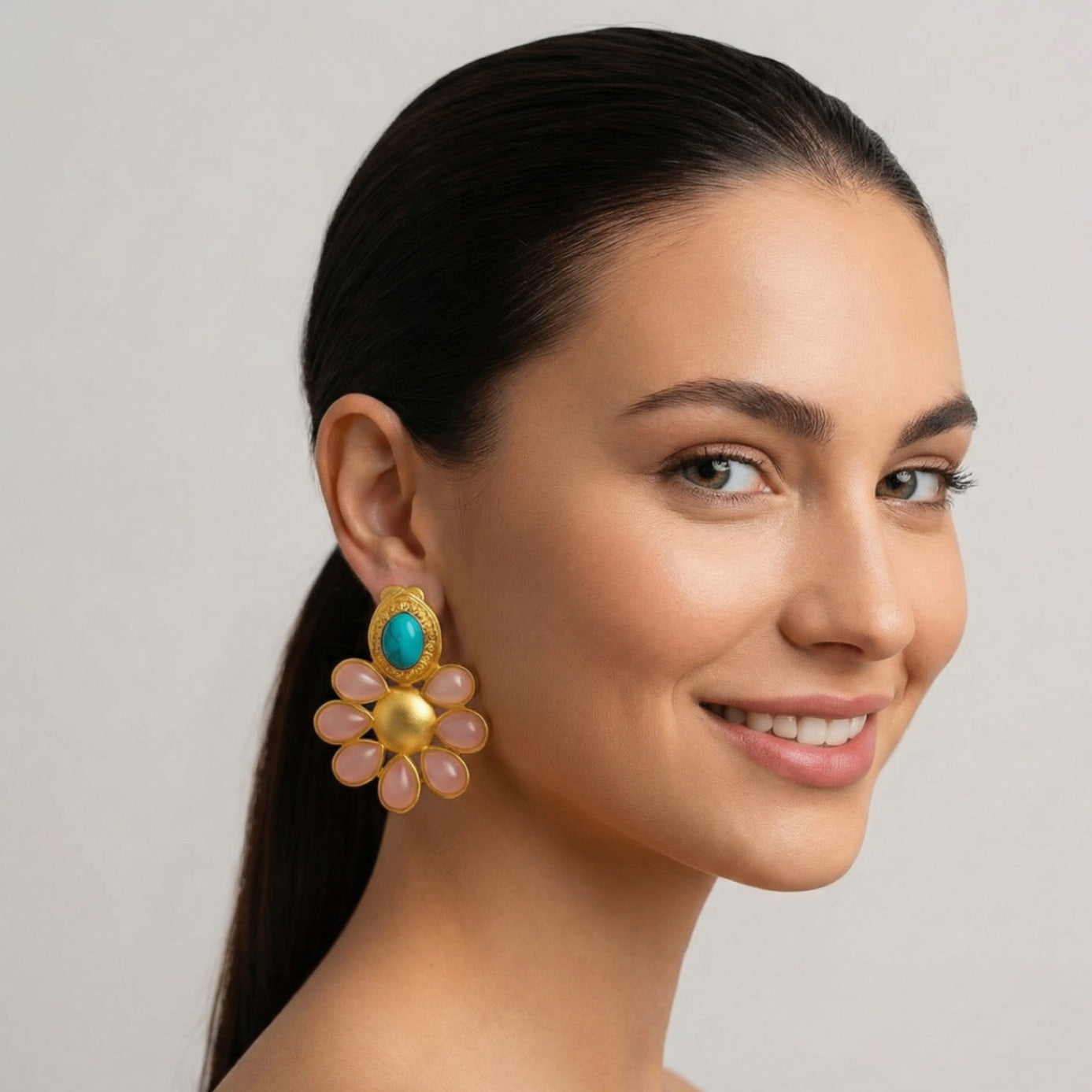 Pink and Turquoise earring