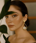 18 Kt Gold Plated Mother of pearl earring Semi Precious stone