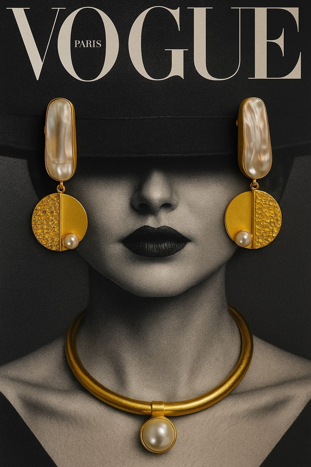 18 Kt Gold Plated Small pearl earring Semi Precious stone