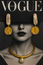 18 Kt Gold Plated Small pearl earring Semi Precious stone
