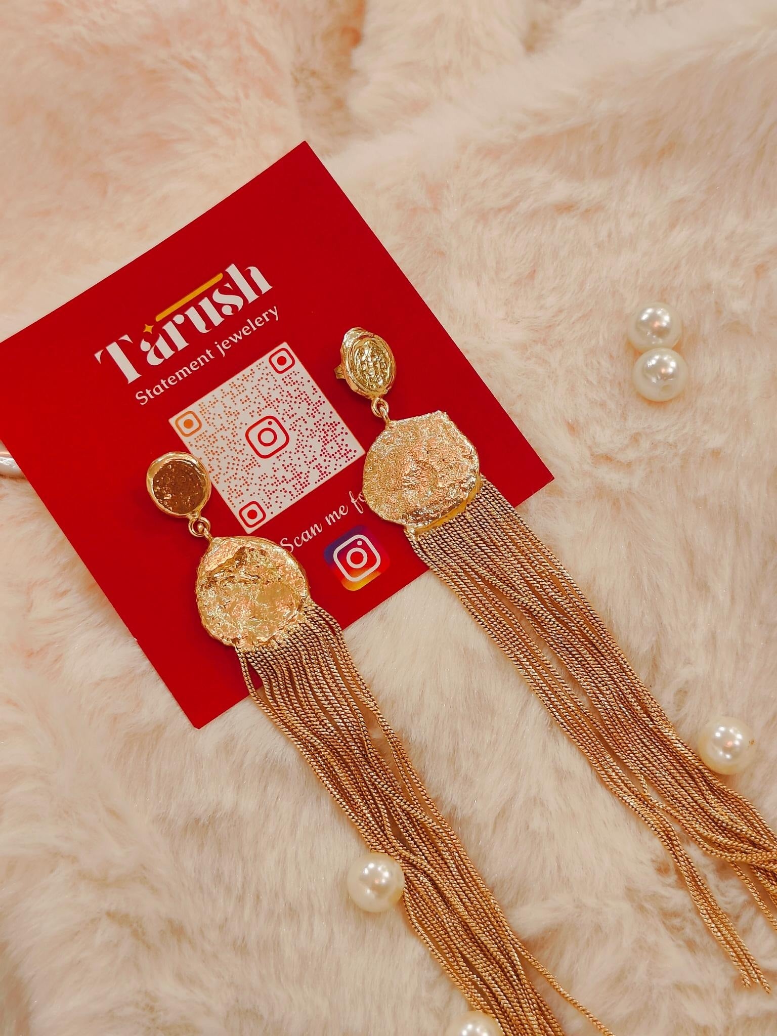 18 Kt Gold Plated Gold dangler earring