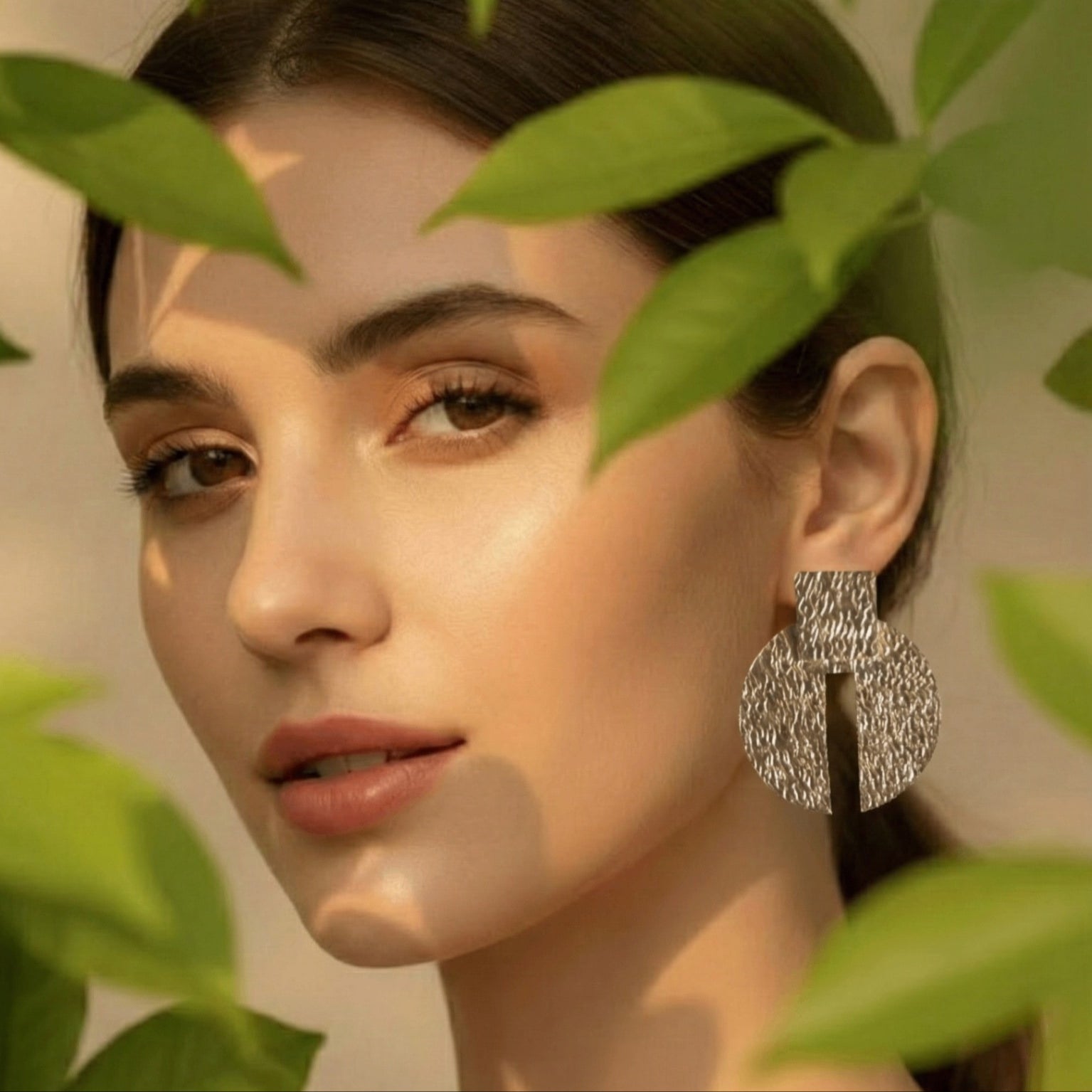 18 Kt Gold Plated 18 kt Gold Abstract Earring - Perfect for Your Office Wear Semi Precious stone