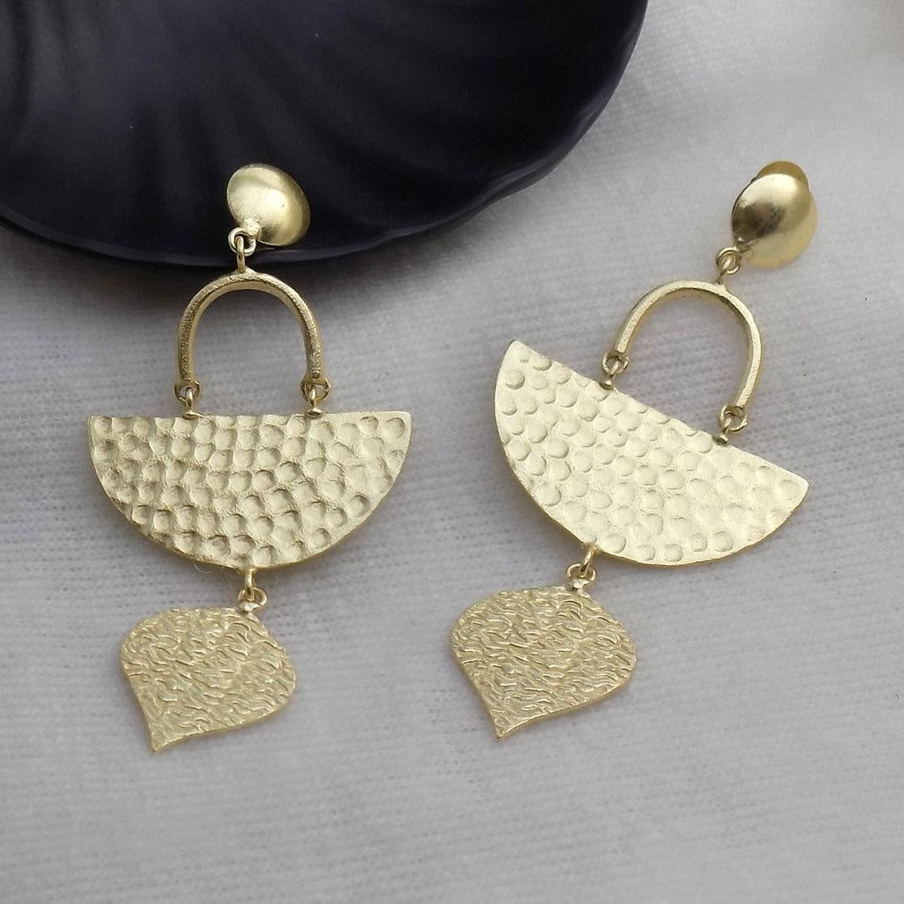 18 Kt Gold Plated - Dangler Earring Golden Earrings Semi Precious stone