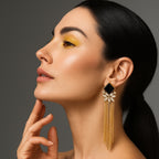 Black dangler earring