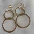 18 Kt Gold Plated three round dangler golden Semi Precious stone