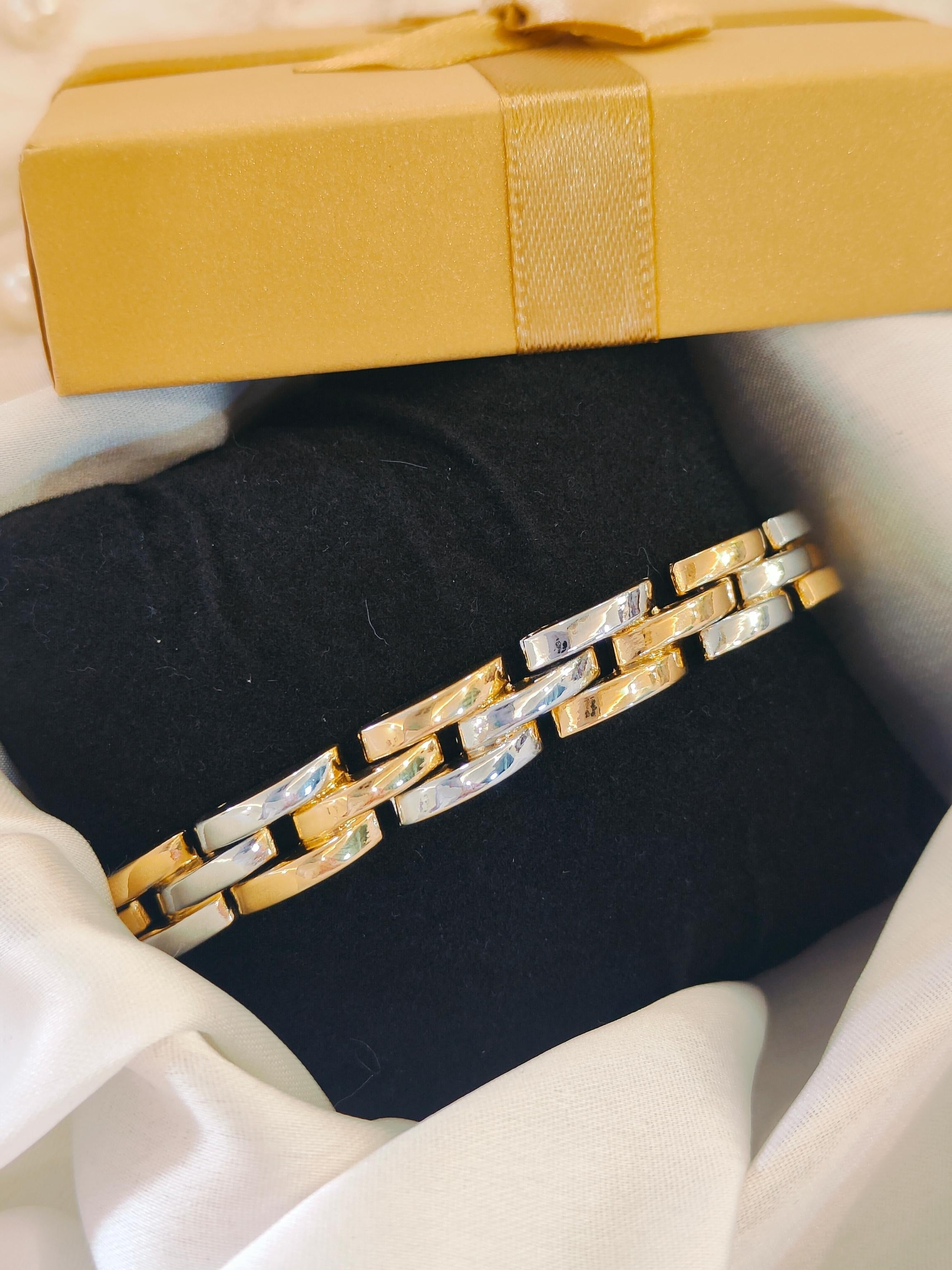 18 Kt Gold Plated Men Braclet Gold Semi Precious stone