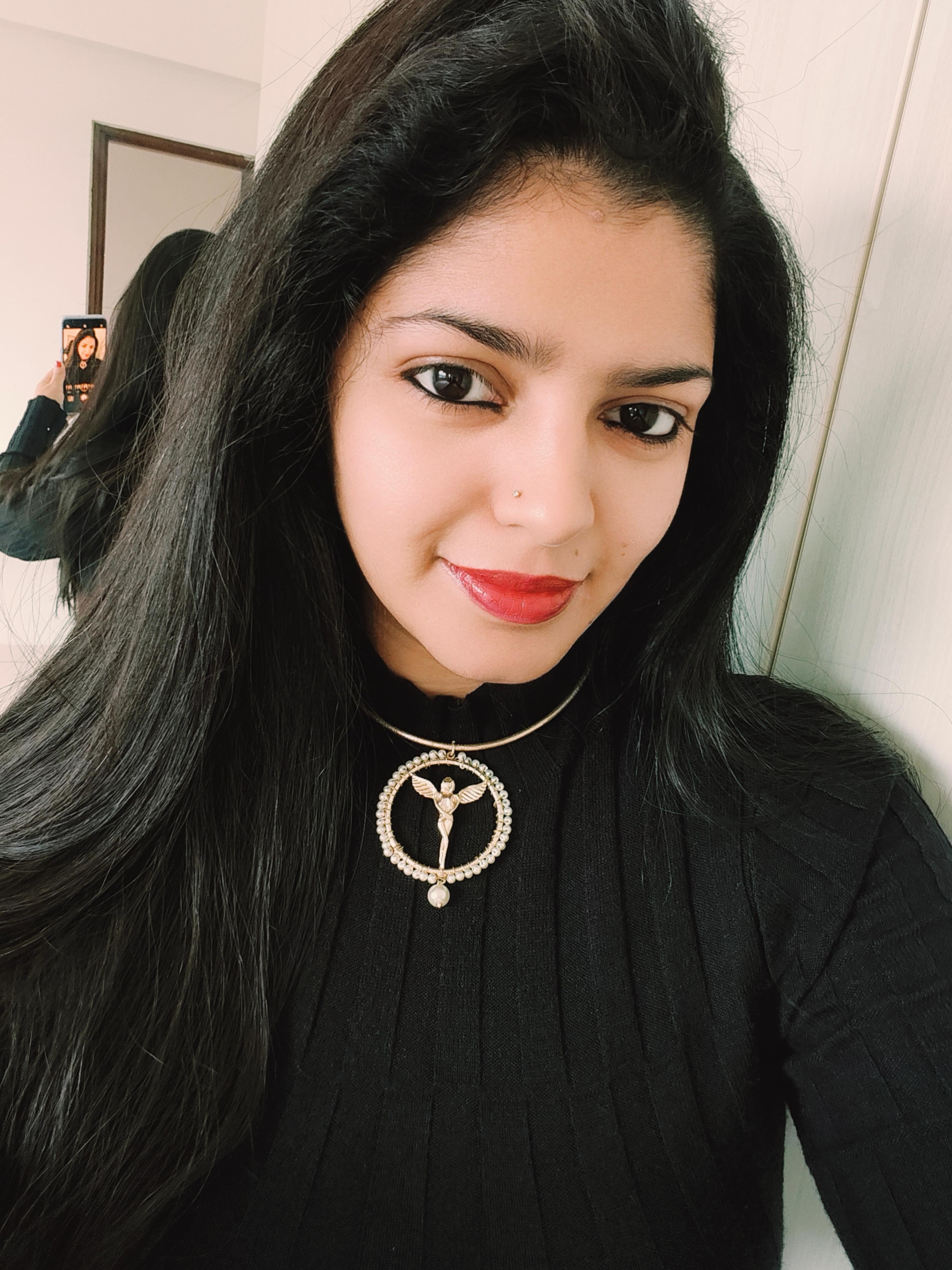 18 Kt Gold Plated Hasli with angel pendant Semi Precious stone