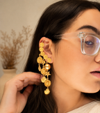 The Mashooka Earrings - 18 Kt Gold Plated Light weight - Dangling Ear Cuffs - Look Fabulous Everyday