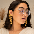 The Mashooka Earrings - 18 Kt Gold Plated Light weight - Dangling Ear Cuffs - Look Fabulous Everyday