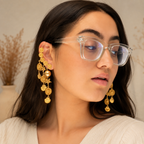 The Mashooka Earrings - 18 Kt Gold Plated Light weight - Dangling Ear Cuffs - Look Fabulous Everyday