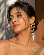 The Mashooka Earrings - 18 Kt Gold Plated Light weight - Dangling Ear Cuffs - Look Fabulous Everyday