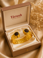 18 Kt Gold Plated Natural Stone Open Cuff Kada for Women - Anti Tarnish Perfect for every day wearw