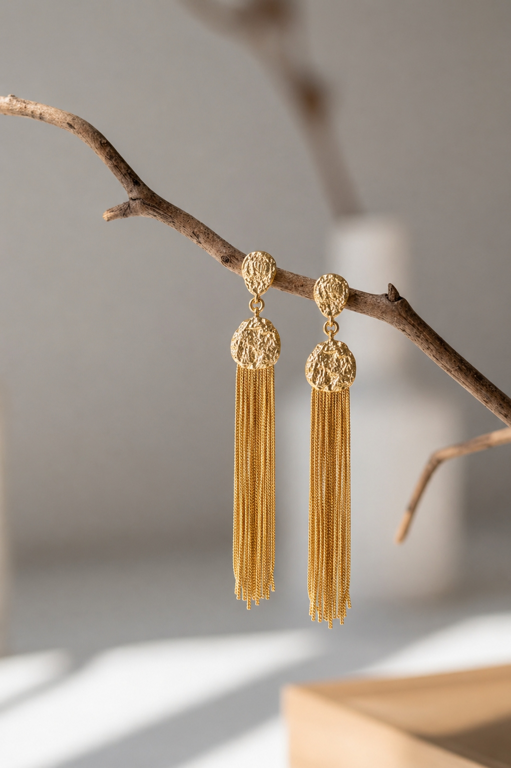 18 Kt Gold Plated Gold dangler earring