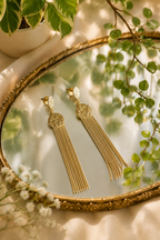 18 Kt Gold Plated Gold dangler earring