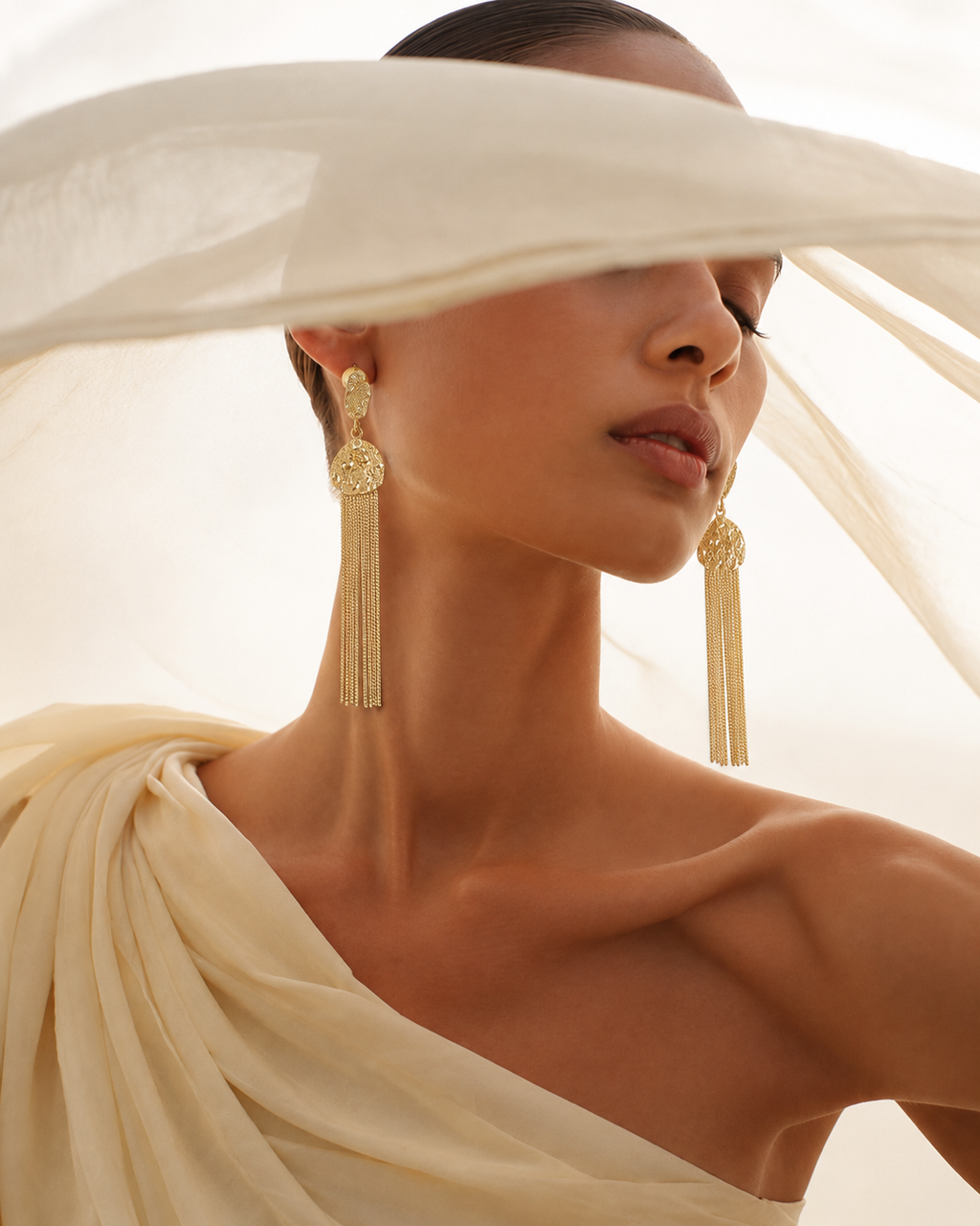 18 Kt Gold Plated Gold dangler earring