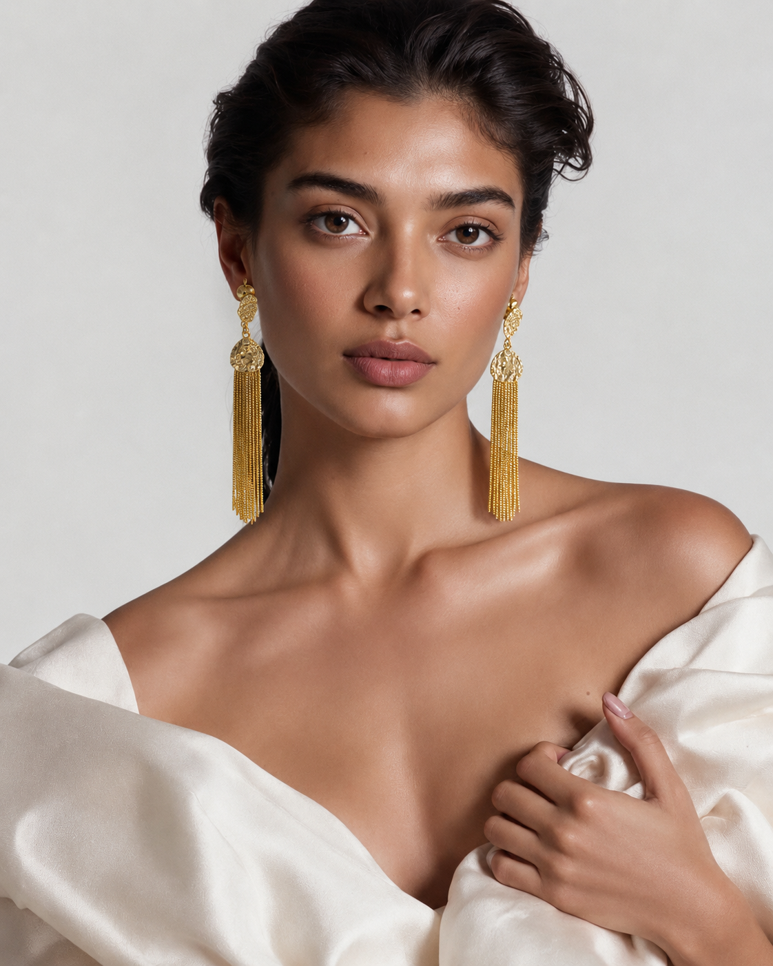18 Kt Gold Plated Gold dangler earring