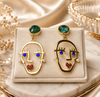 Abstract Face Drop Earrings | Stainless Steel Anti Tarnish Statement Earrings