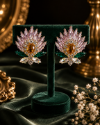 Crystal Floral Statement Earrings | Stainless Steel Anti Tarnish Earrings for Women