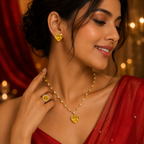Yellow Diamond Look - Heart Jewelry Set | Stainless Steel Anti Tarnish Necklace, Earrings & Ring Set