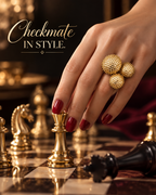 The Queen's Ring - Gold and Bold Ring | Gold Anti Tarnish Ring for Women - Adjustable Ring