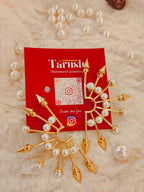 18 Kt Gold Plated half earring african Semi Precious stone