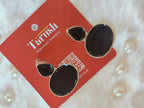 18 kt Gold Plated - Black Small Earring - Perfect For Office Wear