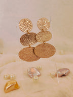 18 Kt Gold Plated gold three layer dangler Semi Precious stone