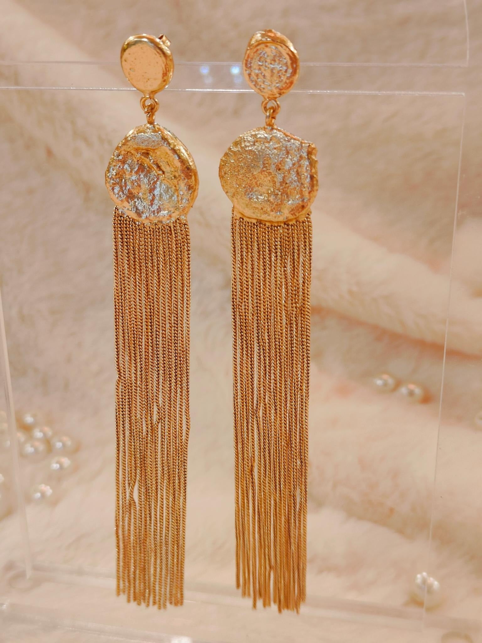 18 Kt Gold Plated Gold dangler earring