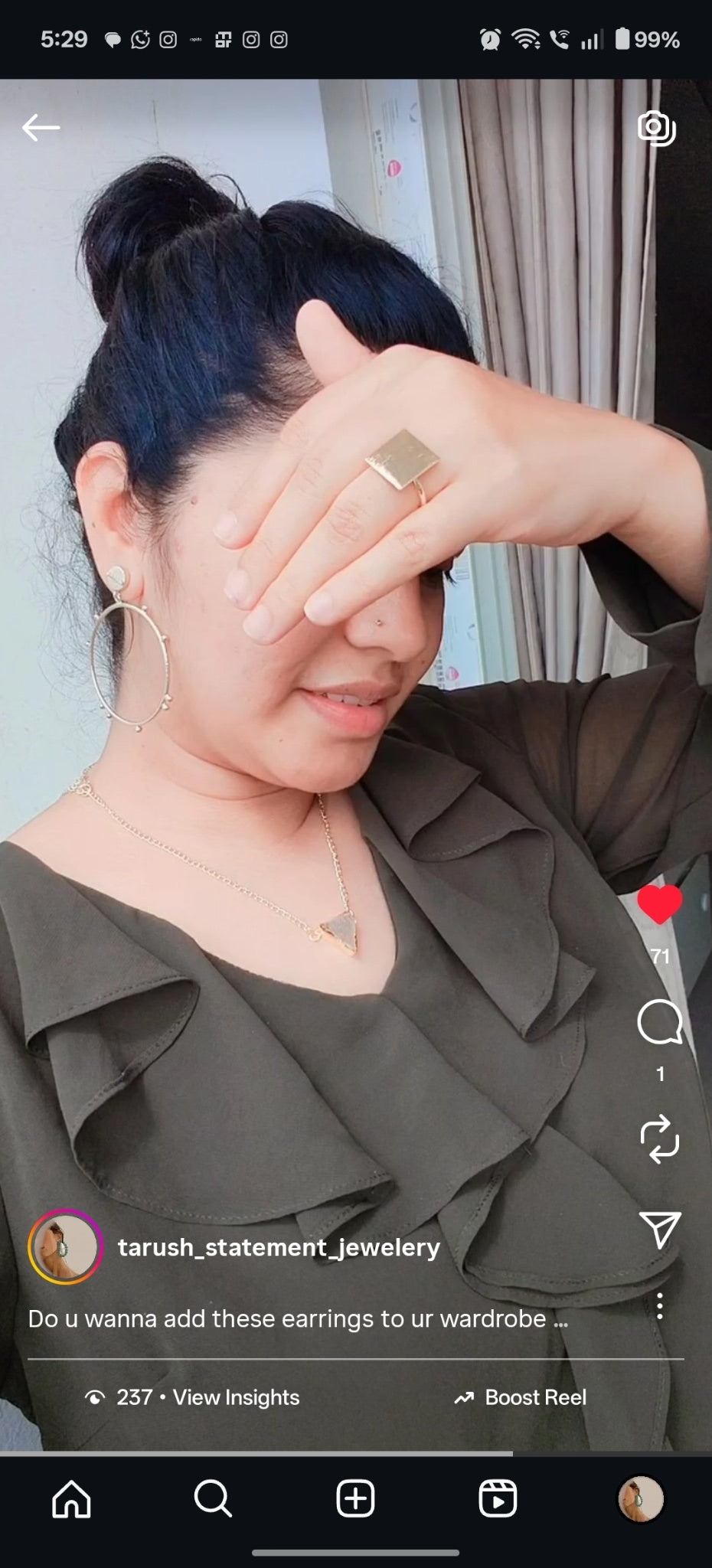 18 Kt Gold Plated Round gold earring - Perfect for Your Everyday Look