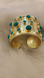 18 Kt Gold Plated Turquoise kada Semi Precious stone