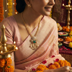 18 Kt Gold Plated Kundan Necklace Semi Precious stone