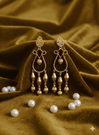 18 Kt Gold Plated - Gold beads jhumka - Look Fabulous On Every Festival