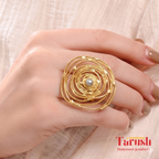 18 Kt Gold Plated round gold circular ring