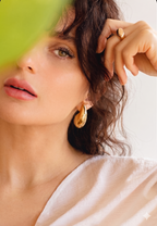 18 Kt Gold Plated water drop earring Semi Precious stone