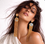 18 Kt Gold Plated Gold dangler earring