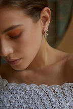 18 Kt Gold Plated White zircon dangler Semi Precious stone