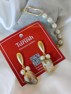 18 Kt Gold Plated mother of pearl earring Pearl Semi Precious stone