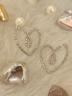 18 Kt Gold Plated heart zircor earrign