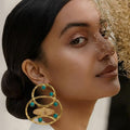druzy stone,Turquoise stone earring