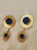 Blue Green Druzy earring